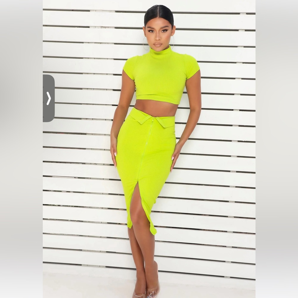 Fashion nova 2 piece lime set